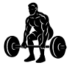 Powerful weightlifter silhouette