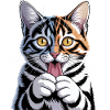 Vibrant Cartoon Cat with Playful Expression