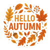Autumn leaves greeting on clothes