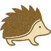 Stylized hedgehog with glitter detail