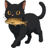 Katze mit Fisch Illustrationsdesign