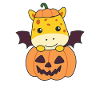 Giraffe Happy Halloween Pumpkin Bat Costume
