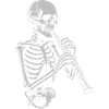 Skeleton Playing oboe