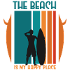 Beach Day Adventure with Surfer Silhouette