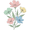 Fleurs pastel dans le style aquarelle