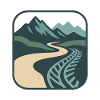 Bergpfad mit Schienen- und Wegdesign