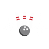 Bowling ball and pins