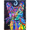 Katzenportrait mit Psychedelic-Design- Pop-Art