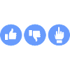 Like, dislike, and middle finger icons