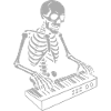 Squelette d’Halloween avec art du synthétiseur