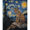 Lynx Van Gogh Style Starry