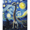 Brachiosaurus Dino Van Gogh Style Starry