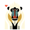 Bold Tribal Mandrill Monkey Illustration