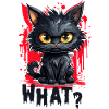 Creative cat illustration darken thoughts