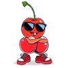 Funny cherry character with sunglasses