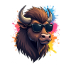 Cool Bison with Sunglasses