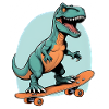 Dinosaur skater with cool pose