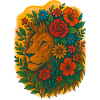Majestic Lion with Floral Frame