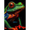 Vivid Rainbow Tree Frog Illustration