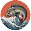 Fisch Logo Wasser im Sturm