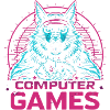 Games logo with neon design