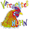 Buntes verrücktes Huhn