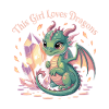 Mädchenliebe zu Drachen mit Kristall
