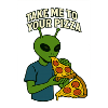Alien Pizza T-Shirt Design with Slogan 