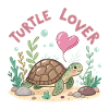 Pastel Flowered Turtle in Love