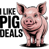 Cheerful Pig Illustration for Apparel