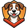 Playful Dog Crest Illustration