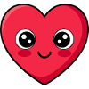Kawaii Heart Emoticon Design