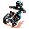 Dynamischer Motorradfahrer im Actionstil