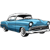Retro US car in blue