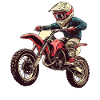 Abenteuerlicher Kinder-Motorradfahrer, Motocross