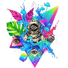 Futuristic Techno Jungle Print