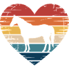 Silhouette de cheval dans le cœur