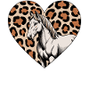 Leopard Herz mit Pferd