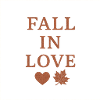 Autumn Love Lettering with Maple Leaf