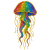 Glittery rainbow jellyfish print