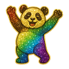 Glitzernder Regenbogen Panda