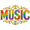 Bunter Musik-Glitzereffekt