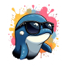 Cooler Delfin mit Sonnenbrille