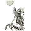 Moonlit night with skeleton and cat