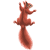 Süßes kletterndes rotes Eichhörnchen