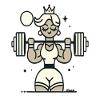 Empowered Queen Weightlifter Illustration