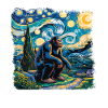 Starry Night Bigfoot Scene