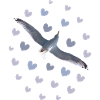 Elegant Seagull Flight Illustration Seagull Hearts
