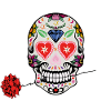 Sugar_skull_Red_rose