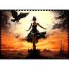 Dark Surreal Fairytale Silhouette Raven Desert